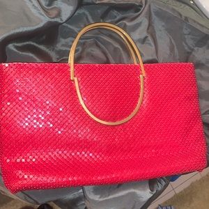 Red Mesh ‘think Whiting & Davis’ small handbag